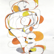Tracey Adams- Balancing Act 4, Gouache, graphite and ink on Rives, 26×20, 2016