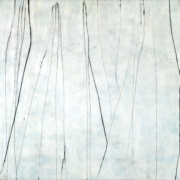 Tracey Adams - Every Exit is an Entry Somewhere Else, encaustic on panel, 36×36, 2019