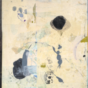 Tracey Adams - The Only Way Out is Through web, encaustic and Japanese papers on panel, 26×24, 2019