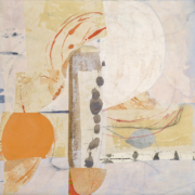 Tracey Adams - A Perfect Meandering web, 24×24, encaustic, collage and graphite on panel, 2020