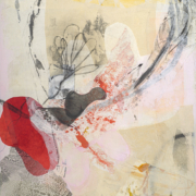 Tracey Adams - An Unanticipated Development, Collage, encaustic, ink and acrylic on panel, 30×24, 2022