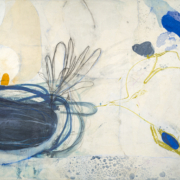 Tracey Adams - Ritual and Remembrance, Collage, encaustic, ink and graphite on panel, 30×40, 2022