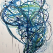 Tracey Adams - Tangle 17, mixed water-based drawing media on Arches, 30x22, 2022