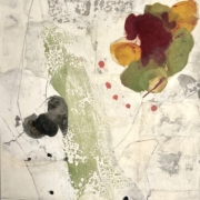 Tracey Adams - Natsukashii, 40x30, encaustic, Japanese paper, graphite on panel, 2025
