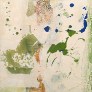 Tracey Adams - Ubuntu, Collage, encaustic on panel, 36×36, 2025