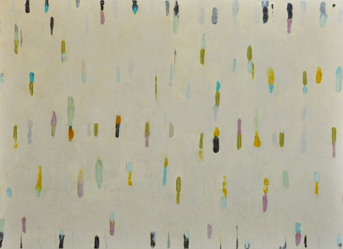 Lumenis 10, encaustic monotype and acrylic glazes on panel, 39x54
